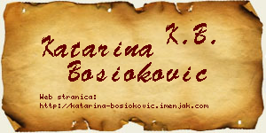 Katarina Bosioković vizit kartica